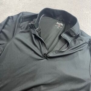 Rhone Mens Black Quarter Zip Pullover Long Sleeve Active Shirt 100071 Size L